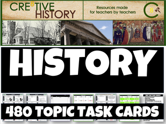 History KS3 & GCSE History Revision Bundle - 480 task cards