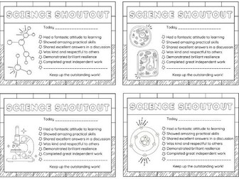 Science Praise Postcards