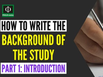 How to Write the Background of the Study