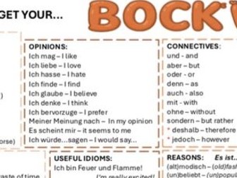 KS3/4 German writing support Bockwurst