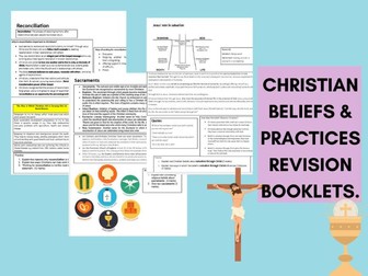 AQA Christianity beliefs and practices booklets.