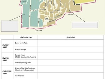 Jerusalem Holy Sites Activity - Editable