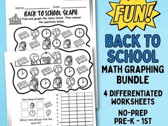 Back to School Graphing Worksheets | Count & Graph Math Activities K-1