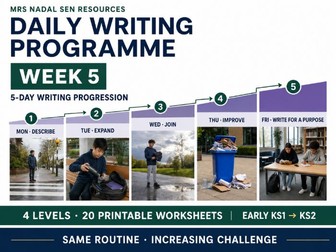 Daily Writing Programme – Week 5 | 5-Day SEN Picture Writing | 4 Levels