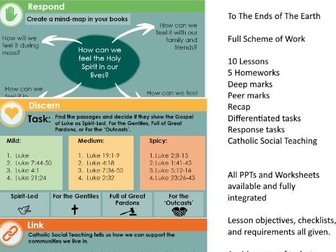 Yr7 RE - Catholic RED - To The Ends of the Earth - Complete Unit