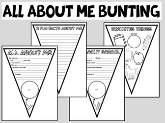 All about me bunting  - KS2 primary