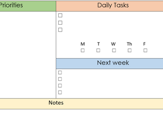 Teacher weekly planner template