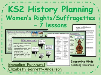 Suffragettes - Women's Rights - 7 lesson plans - Women's History Month