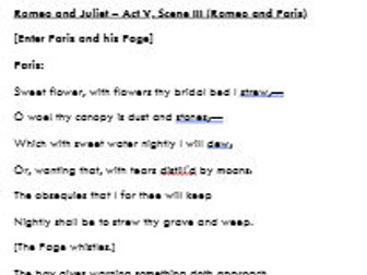 Act 5 Scene 3 Romeo and Juliet Guided Reading