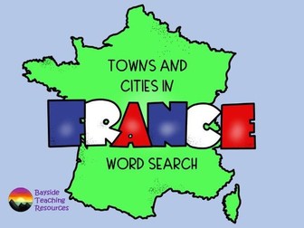French cities and towns word search