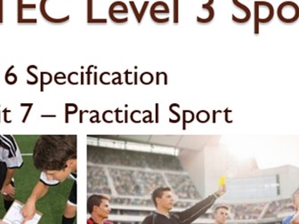 BTEC Level 3 Sport (2016) New Specification Unit 7 Learning Aim D