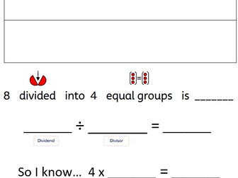 Dividing using a  bar model (4 times table)