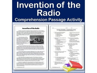 Invention of the Radio | Reading Comp Passage & Activity | Editable