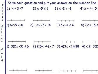 Solving inequalities on a number line full lesson