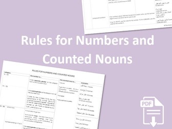 Rules for Numbers and Counted Nouns in Arabic