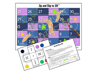 Zip and Slip to 30! Maths Game