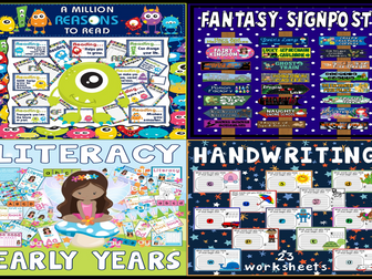*BUNDLE* LITERACY FOR EARLY YEARS RESOURCES - READING, FANTASY DISPLAY, HANDWRITING, ALPHABET