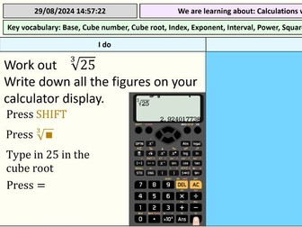 Calculations with Powers and Roots - Full Lesson