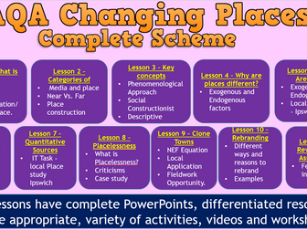 AQA A-LEVEL Changing Places - Complete Scheme of work (Background and Theory)