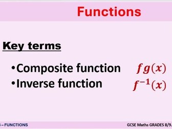 Functions - Revision for Grades 8/9 - PPT