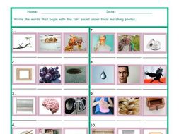 Phonics Consonant Blend DR Photo Worksheet