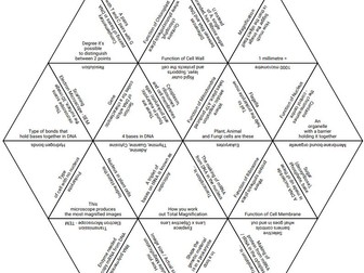 OCR B1.1 and B1.2 GCSE Biology Cells and DNA Revision Tarsia