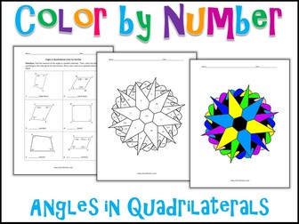Angles in Quadrilaterals Color by Number