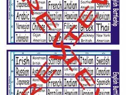 Accents and Dialects Battleship Board Game