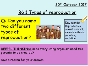 AQA GCSE 9-1 TRILOGY B6.1 Types of Reproduction (mid-high ability) Whole lesson