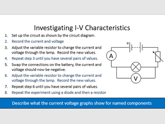 Required Practical: IV Characteristics - Lesson 10, Electricity, AQA Physic GCSE