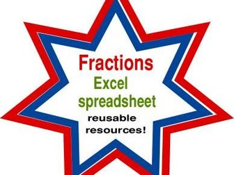 Excel Fractions mixed ability spreadsheet reusable resources