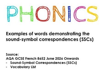 GCSE French Sound Symbol Correspondences (SSCs)