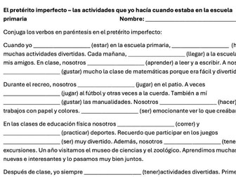 El imperfecto - cuando estaba en la escuela primaria - practice the imperfect tense in Spanish