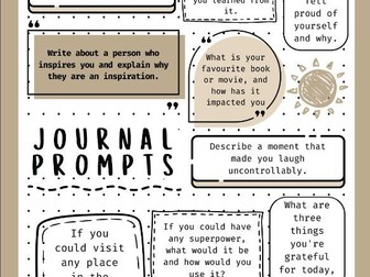 Journal Entry Prompts for Teens