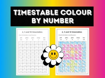 Timestable colour by number