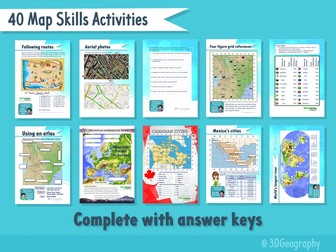 40 Map skills activities complete with answers