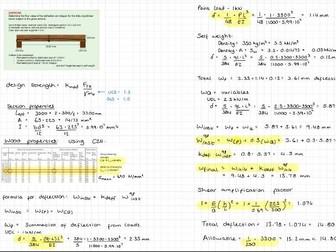 Civil Engineering Notes - Timber Deflection SLS + Strength in Flexure