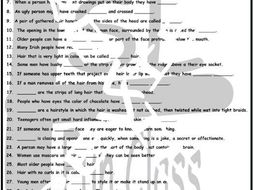 People Descriptions 1 Page BW Worksheet