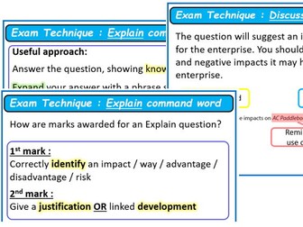 Exam technique Tech Award 2022 Enterprise Comp3 (Explain 2 marks, Discuss/Evaluate 6 marks)