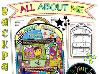 All About Me BACKPACK ART - Writing activity