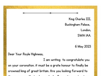 King’s Coronation Letter- Spot the errors