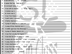 Stereotypes 1 Page BW Worksheet