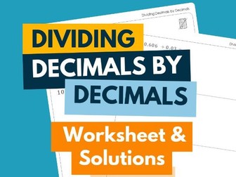 Dividing Decimals by Decimals Worksheet