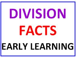 Division Facts Early Learning
