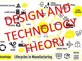 GCSE Retrieval Practice Design Technology DT Knowledge Organiser Theory - Lifecycles in Manufacture