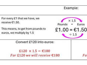 Exchange Rates Worksheet - GCSE Maths