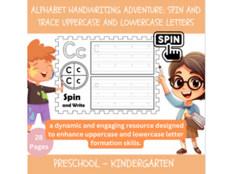 Alphabet Handwriting Adventure: Spin and Trace Uppercase and Lowercase Letters