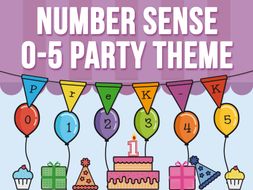 Number Sense 0 - 5 - Party Theme