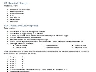 AQA GCSE Chemistry - Chemical Changes Revision