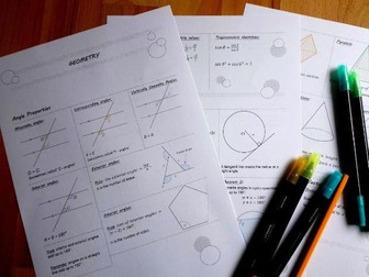 GCSE Maths Geometry Revision A4 Summary Sheets